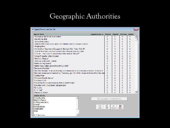 Geographic Authorities 