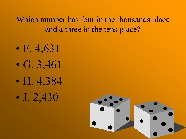 Which number has four in the thousands place and a three in the tens