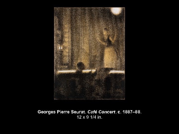 Georges Pierre Seurat. Café Concert. c. 1887– 88. 12 x 9 1/4 in. 