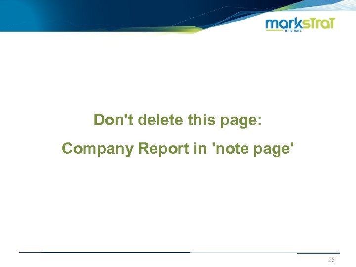 Don't delete this page: Company Report in 'note page' 26 