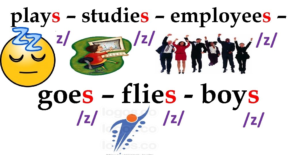 plays – studies – employees – /z/ /z/ goes – flies - boys /z/