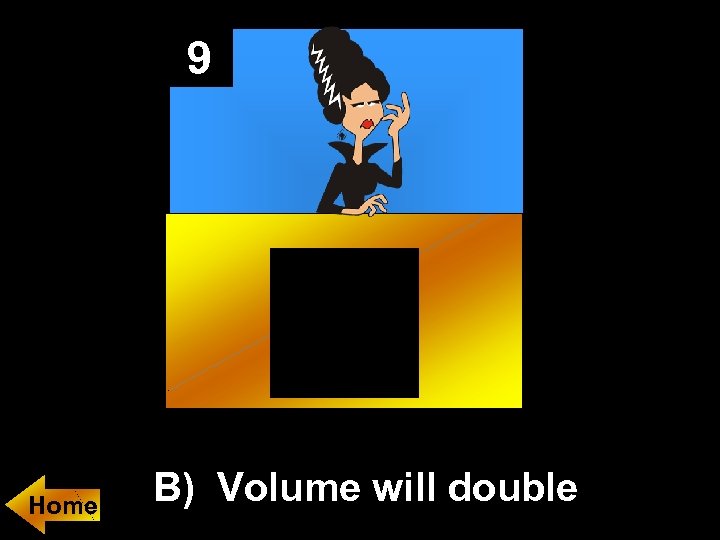 9 Home B) Volume will double 
