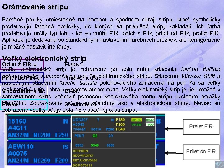 Orámovanie stripu Farebné prúžky umiestnené na hornom a spodnom okraji stripu, ktoré symbolicky predstavujú