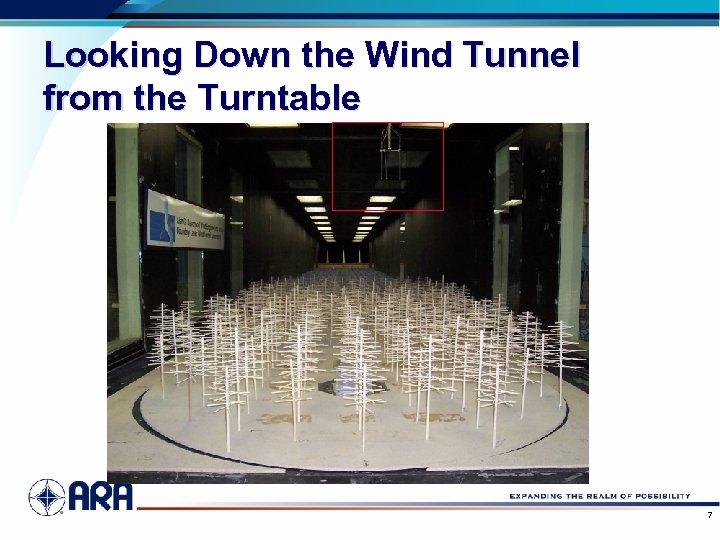 Looking Down the Wind Tunnel from the Turntable 7 