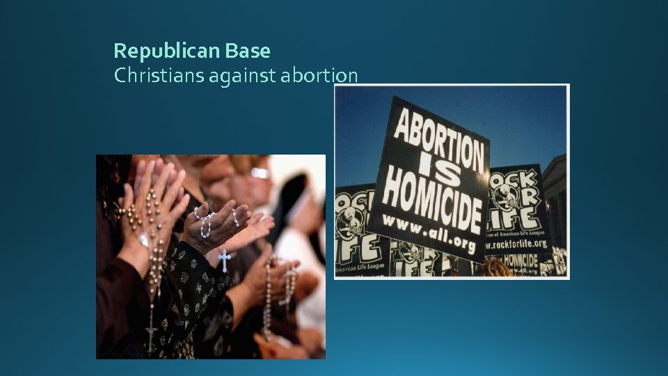 Republican Base Christians against abortion 