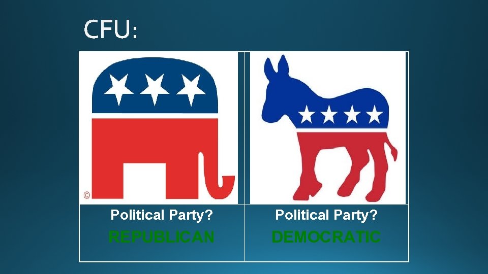 Political Party? REPUBLICAN DEMOCRATIC 