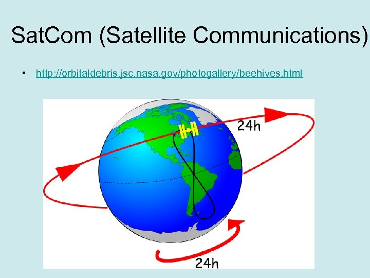 Sat. Com (Satellite Communications) • http: //orbitaldebris. jsc. nasa. gov/photogallery/beehives. html 
