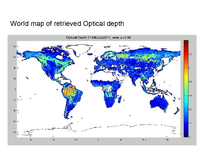 World map of retrieved Optical depth 