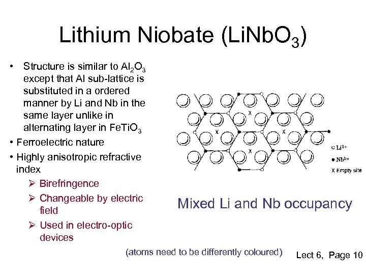 Lithium Niobate (Li. Nb. O 3) • Structure is similar to Al 2 O