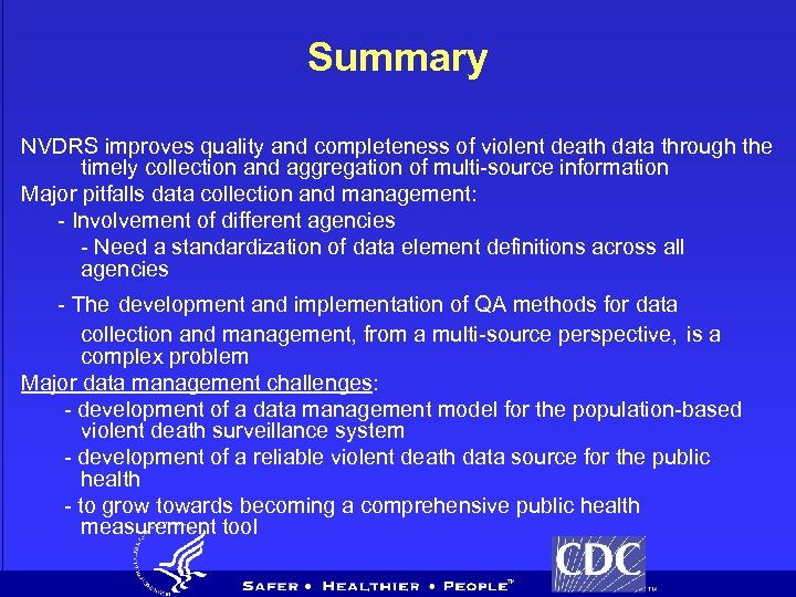 National Violent Death Reporting System NVDRS Data Management