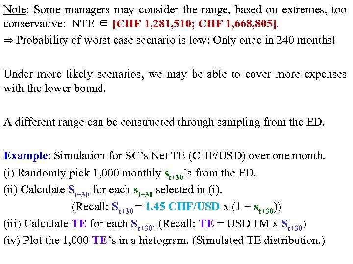 Note: Some managers may consider the range, based on extremes, too conservative: NTE ∈