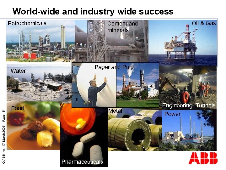 World-wide and industry wide success Petrochemicals © ABB Inc. 17 March 2005 - Page