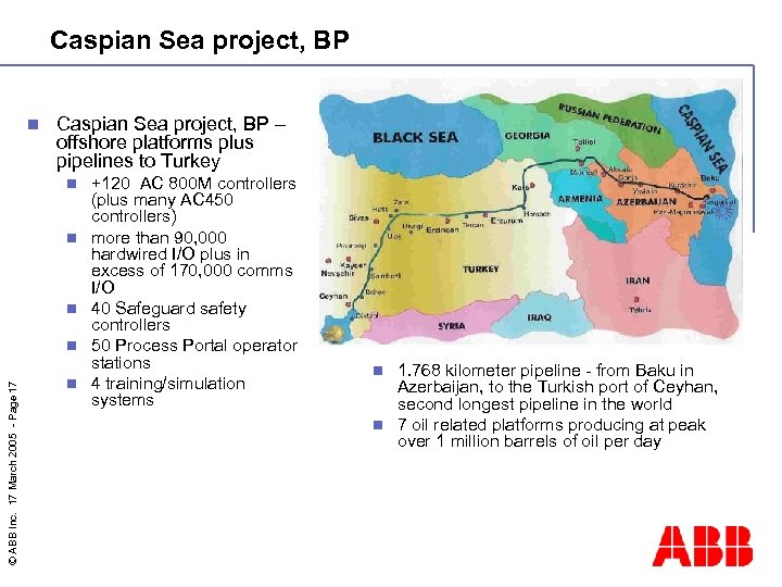 Caspian Sea project, BP n Caspian Sea project, BP – offshore platforms plus pipelines