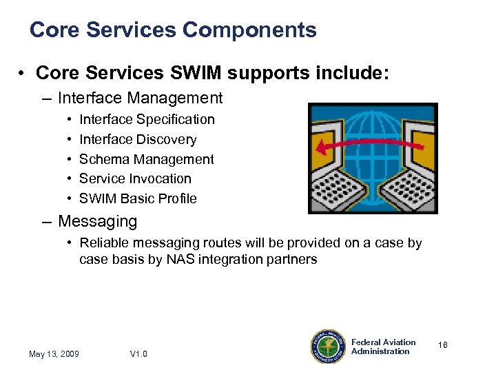 Core Services Components • Core Services SWIM supports include: – Interface Management • •