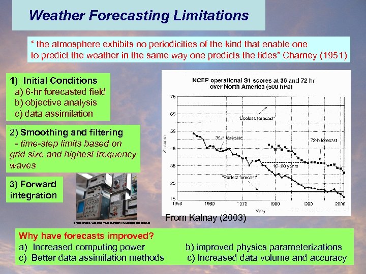 Weather Forecasting Limitations “ the atmosphere exhibits no periodicities of the kind that enable