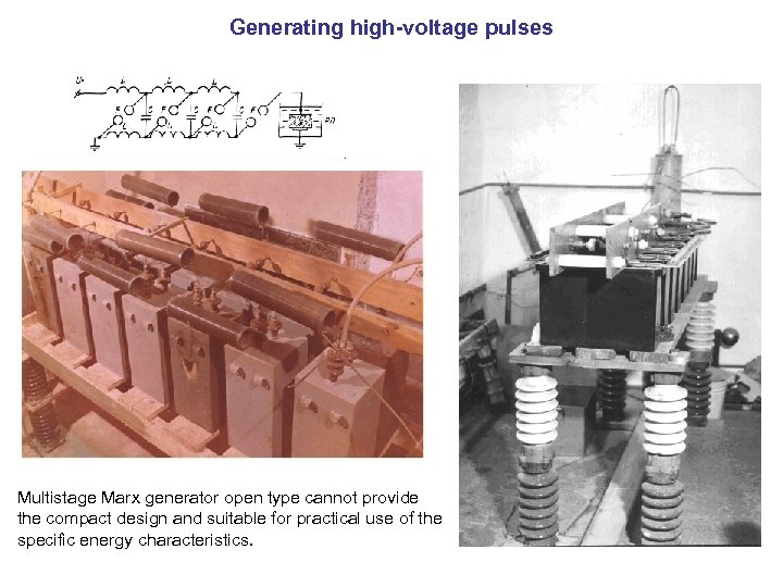 Generating high-voltage pulses Multistage Marx generator open type cannot provide the compact design and