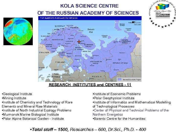 KOLA SCIENCE CENTRE OF THE RUSSIAN ACADEMY OF SCIENCES RESEARCH INSTITUTES and CENTRES -