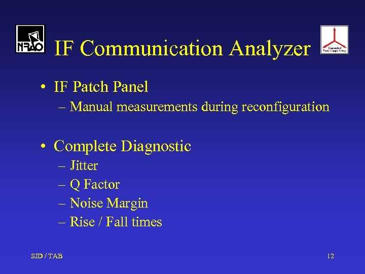IF Communication Analyzer • IF Patch Panel – Manual measurements during reconfiguration • Complete