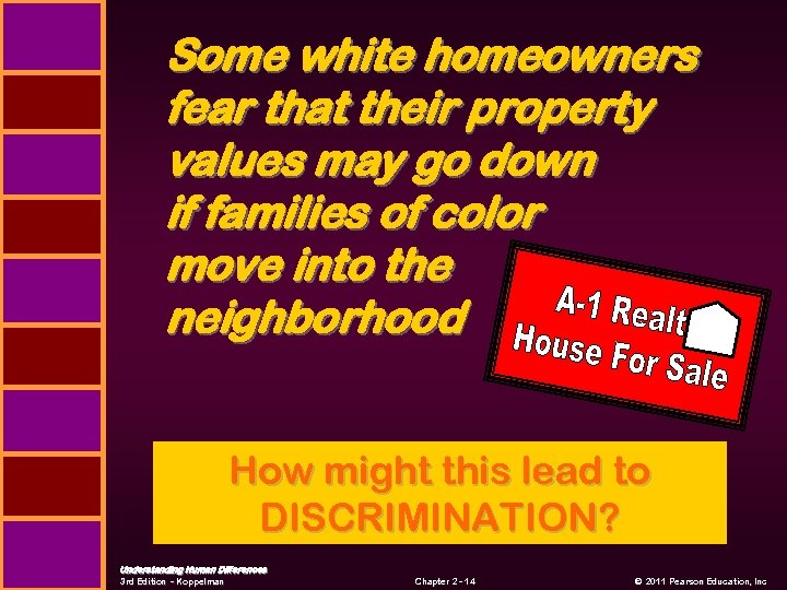 Some white homeowners fear that their property values may go down if families of