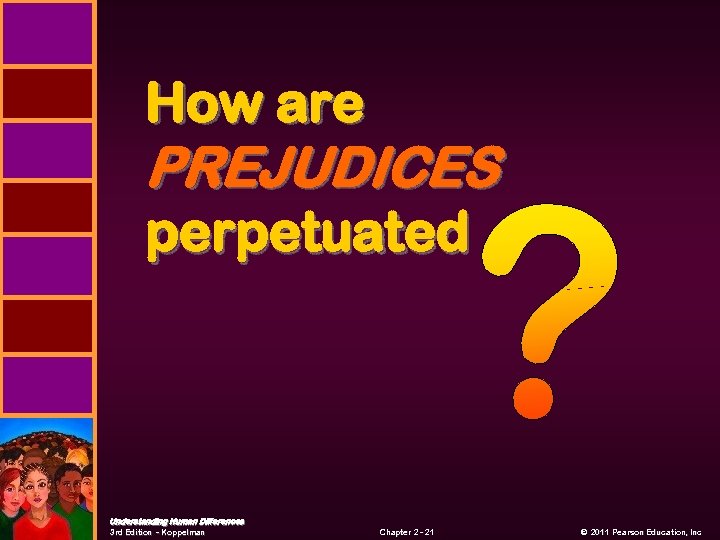 How are PREJUDICES perpetuated Understanding Human Differences 3 rd Edition - Koppelman Chapter 2