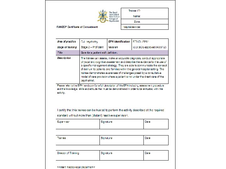 PROCESS OF ENTRUSTING AN EPA 