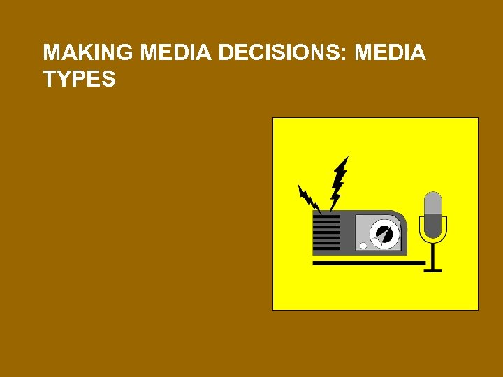 MAKING MEDIA DECISIONS: MEDIA TYPES 