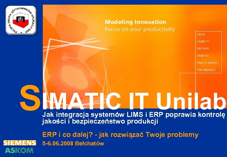 SIMATIC IT Unilab Jak integracja systemów LIMS i ERP poprawia kontrolę jakości i bezpieczeństwo
