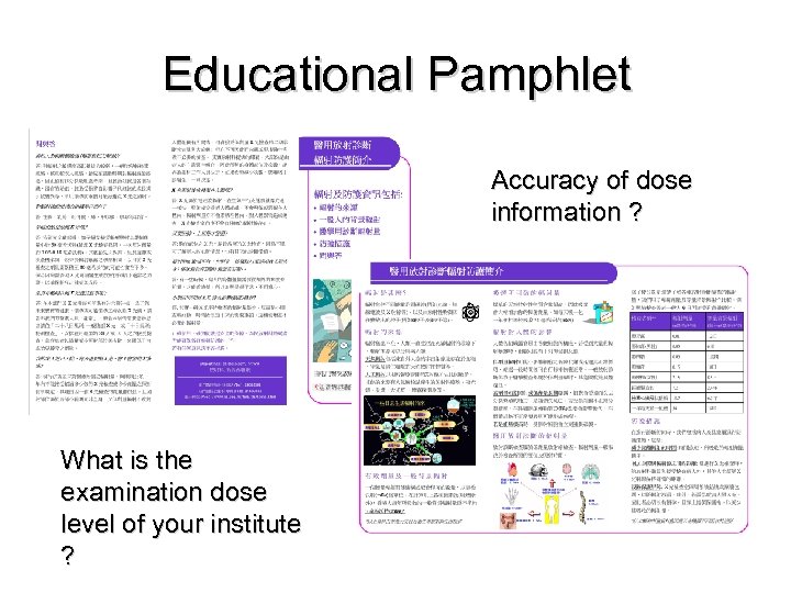 Educational Pamphlet Accuracy of dose information ? What is the examination dose level of