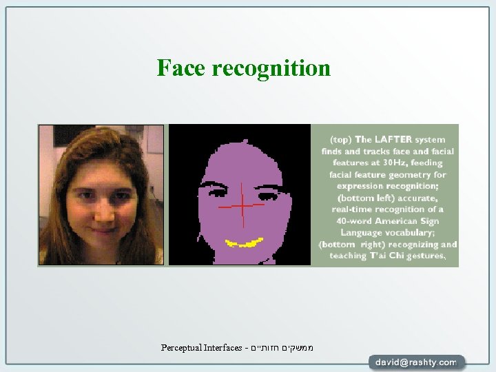 Face recognition Perceptual Interfaces - ממשקים חזותיים 