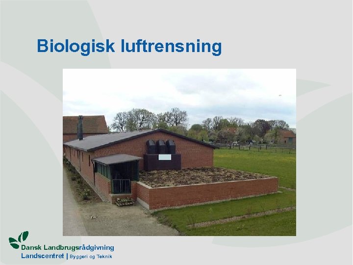 Biologisk luftrensning Dansk Landbrugsrådgivning Landscentret | Byggeri og Teknik 