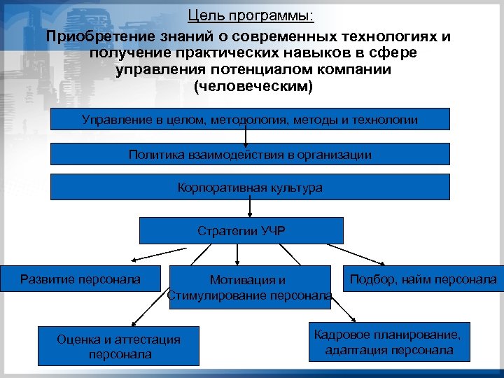 Цель программы: Приобретение знаний о современных технологиях и получение практических навыков в сфере управления