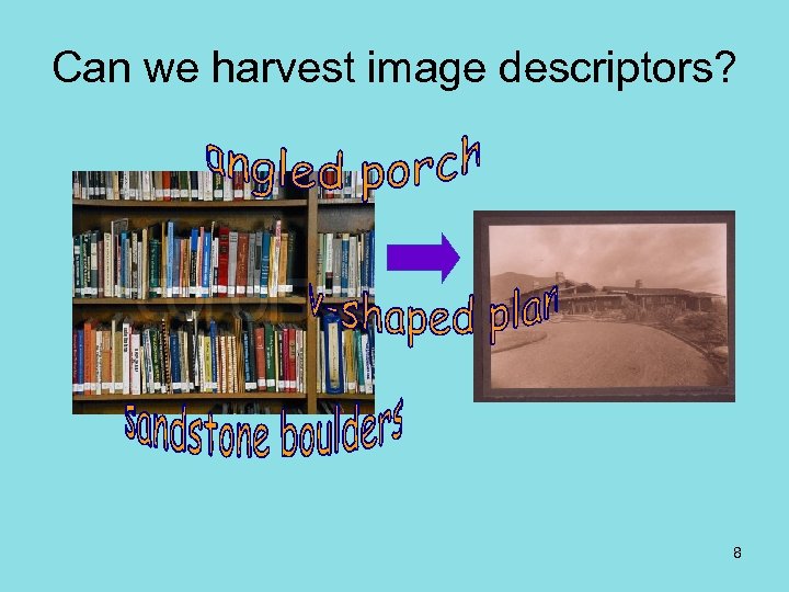Can we harvest image descriptors? 8 