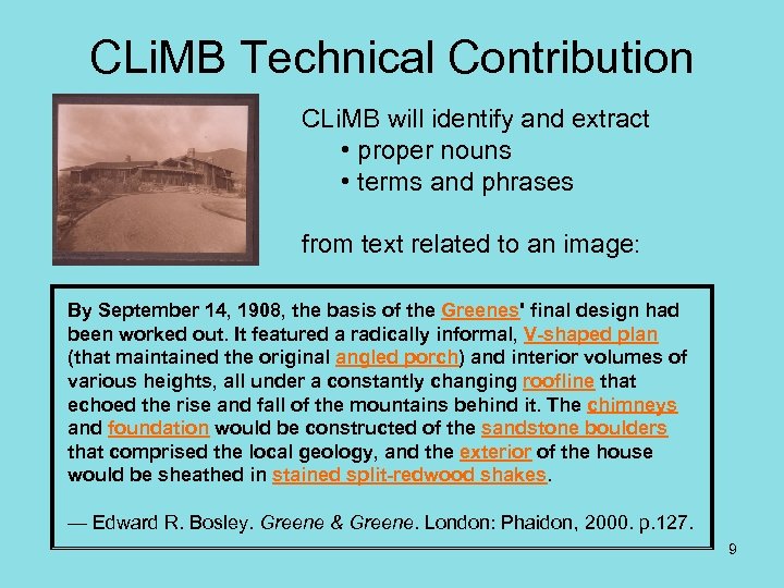CLi. MB Technical Contribution CLi. MB will identify and extract • proper nouns •