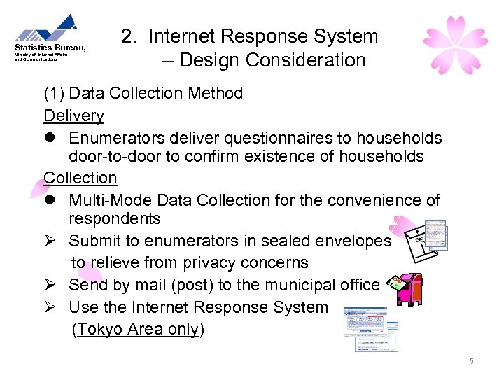 Statistics Bureau, Ministry of Internal Affairs and Communications 2. Internet Response System – Design