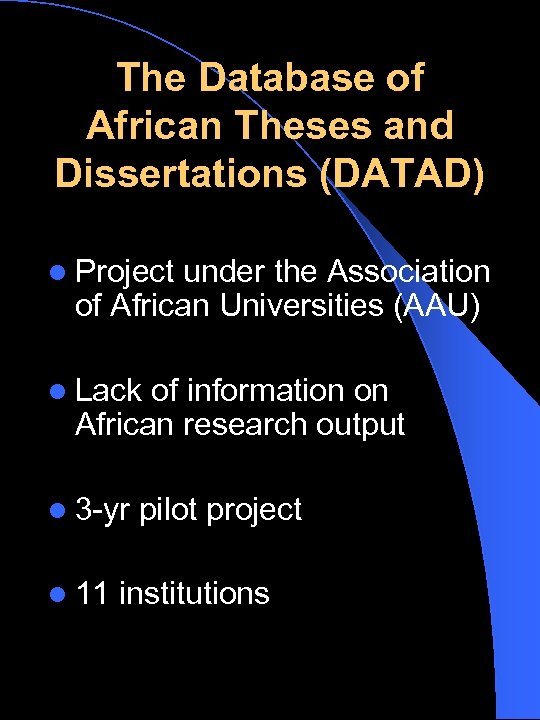 database of african theses and dissertations