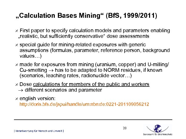 „Calculation Bases Mining“ (Bf. S, 1999/2011) ´ First paper to specify calculation models and