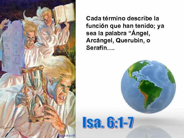 Cada término describe la función que han tenido; ya sea la palabra “Ángel, Arcángel,