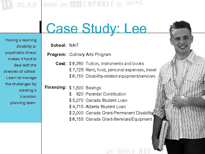 Case Study: Lee Having a learning disability or psychiatric illness makes it hard to