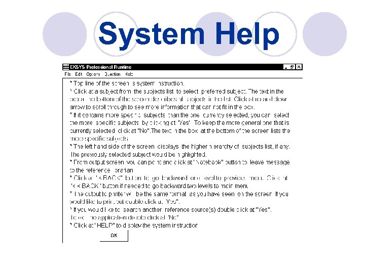 System Help 