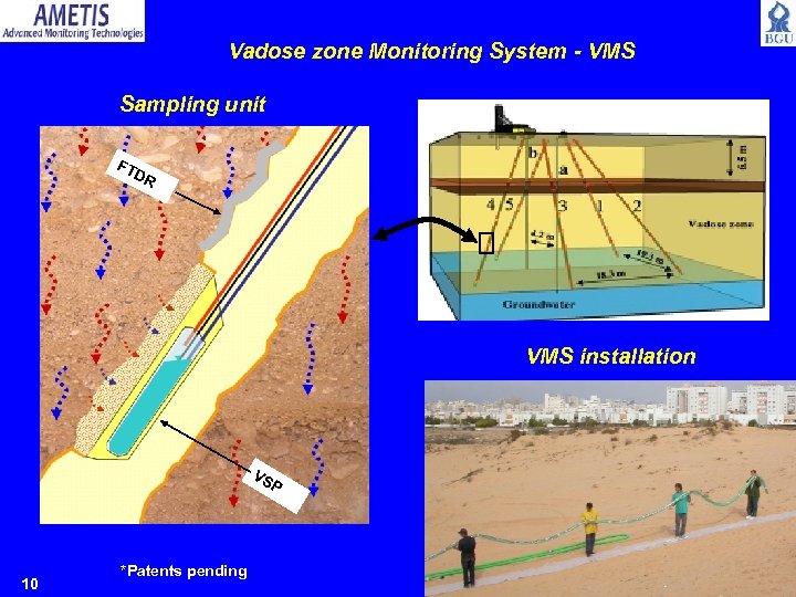 Vadose zone Monitoring System - VMS Sampling unit FT DR VMS installation VS P