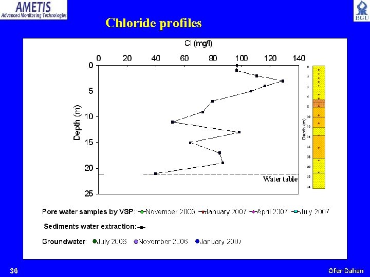 Chloride profiles 36 