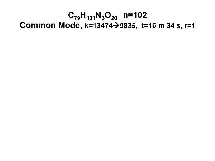 С 79 Н 131 N 3 O 20 , n=102 Common Mode, k=13474 9835,