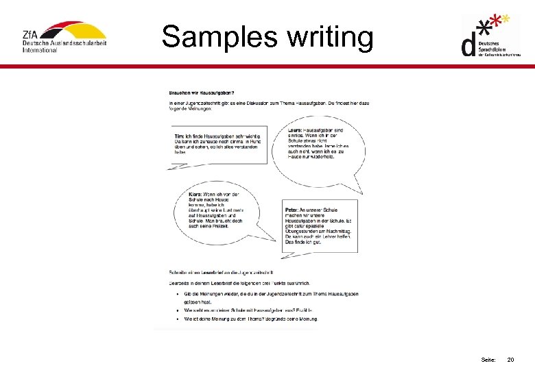 Samples writing Seite: 20 