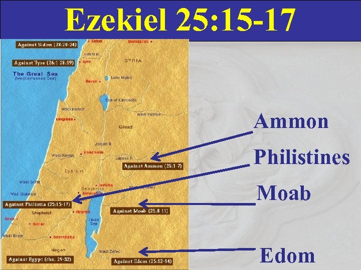 Ezekiel 25: 15 -17 Ammon Philistines Moab Edom 
