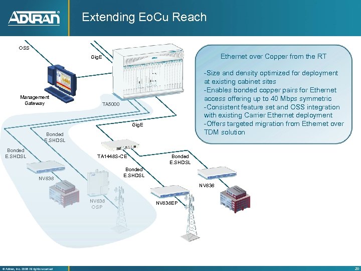Extending Eo. Cu Reach OSS Ethernet over Copper from the RT Gig. E Management
