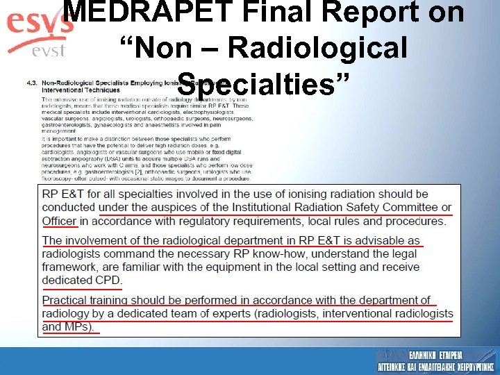 MEDRAPET Final Report on “Non – Radiological Specialties” 