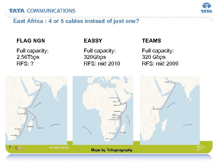 East Africa : 4 or 5 cables instead of just one? FLAG NGN EASSY