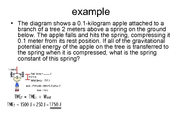 example • The diagram shows a 0. 1 -kilogram apple attached to a branch