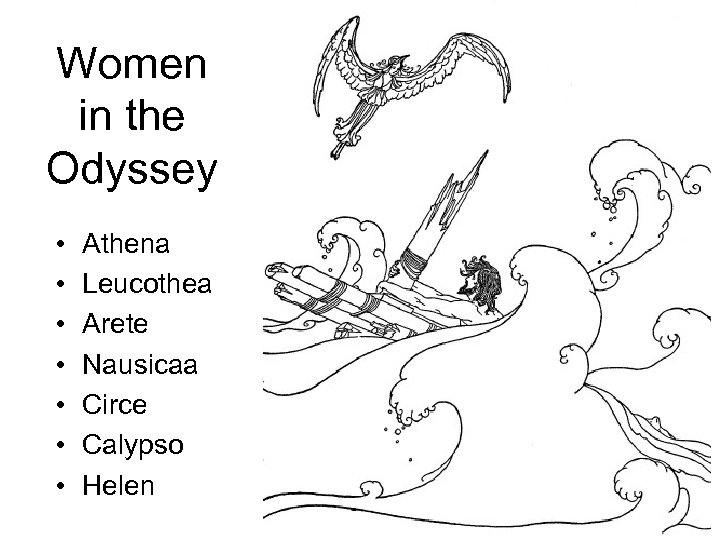 Women in the Odyssey • • Athena Leucothea Arete Nausicaa Circe Calypso Helen 