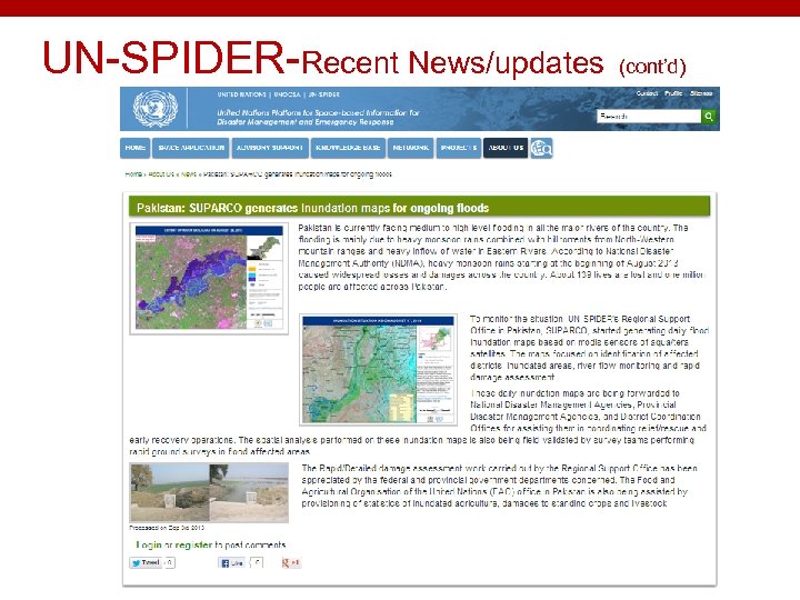 UN-SPIDER-Recent News/updates (cont’d) 